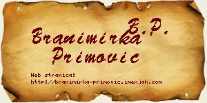 Branimirka Primović vizit kartica
